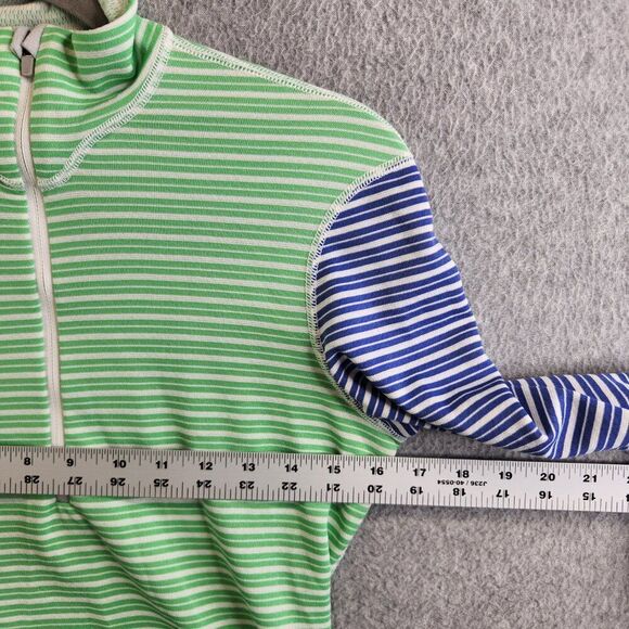 Patagonia Top Womens XS Green Striped Capilene 3 Midweight 1/4 Zip Baselayer - Picture 11 of 15